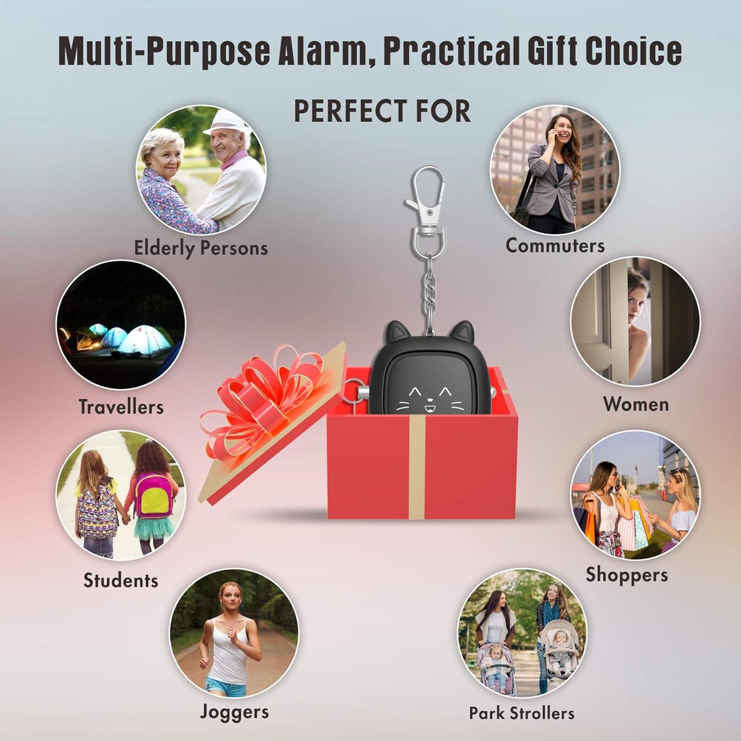 Safe Sound Personal Alarm,  3 Pack 130 Db Loud Siren Song Emergency Self-Defense Security Alarm Keychain with LED Light, Personal Sound Safety Siren for Women, Men, Children, Elderly