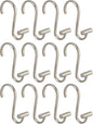 Idesign 76752 Metal T-Bar Shower Curtain Hooks Rust Resistant Rings for Kid'S, Guest, Master Bathroom, 1" X 1.75" X 2.75", Set of 12, Satin